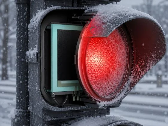 Folia grzewcza BLACKHEATER za szybą sygnalizatora – odladzanie i ochrona przed szronem